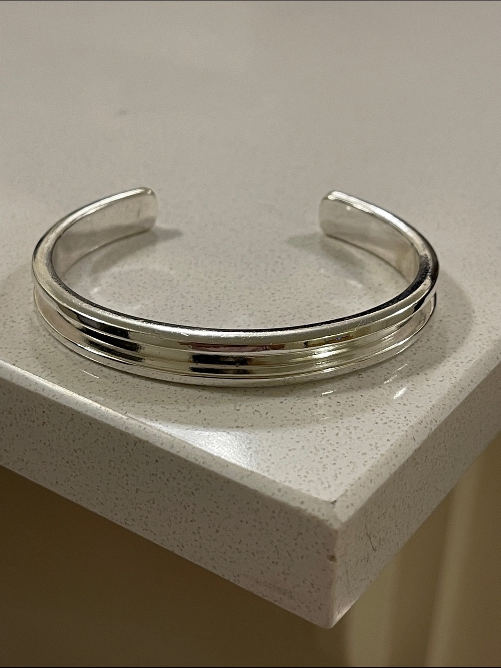Silver Double-Strip Cuff Bracelet